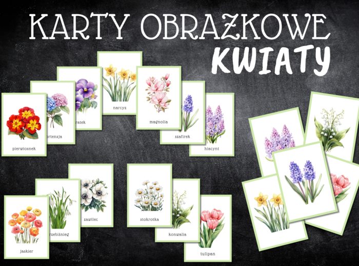 KARTY OBRAZKOWE Z KWIATAMI