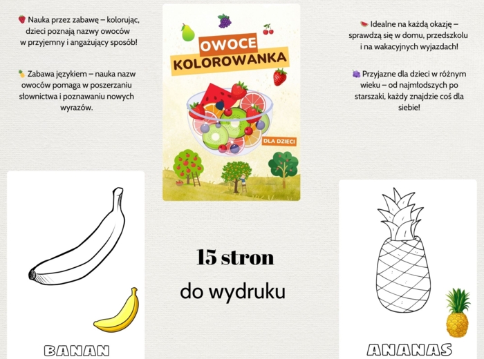 Kolorowanka OWOCE