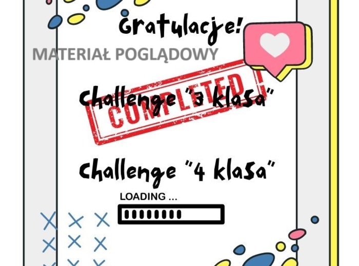 Wkładka do książki na zakończenie roku szkolnego, klasy 1-3