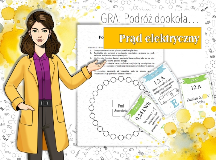 Klasa 8 Fizyka. Prąd. Podróż dookoła prądu. Gra edukacyjna.