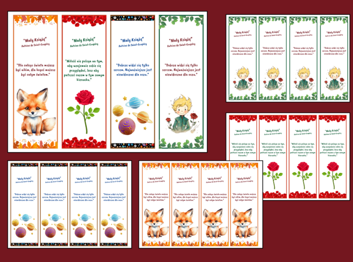 MAŁY KSIĄŻĘ – zakładki do książek – zakładka - cytaty - 4 wersje
