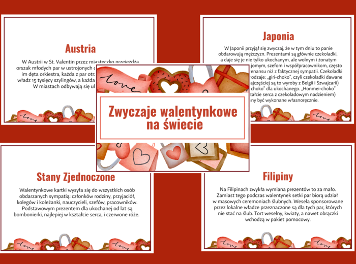 ZWYCZAJE WALENTYNKOWE - WALENTYNKI – gazetka – biblioteka – świetlica – 17 stron – wersja 3