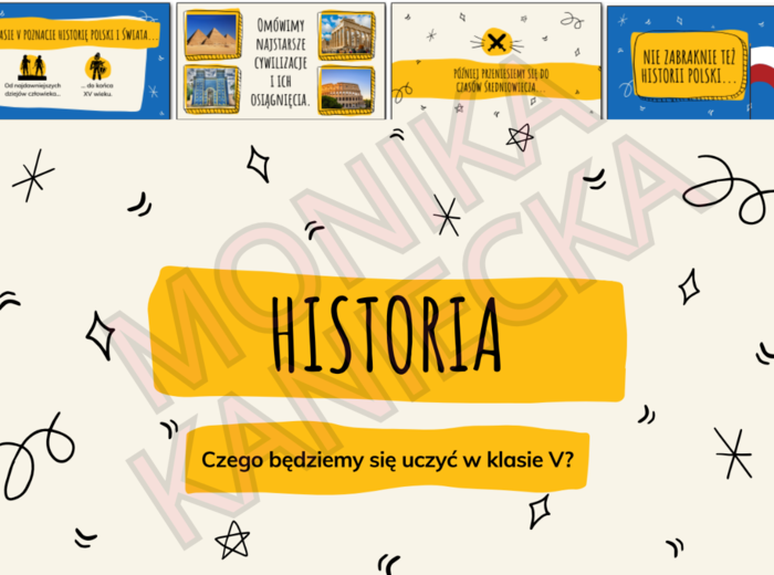 Czego będziemy się uczyć w klasie 5 - prezentacja historia