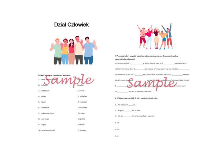 Cwiczenia maturalne z języka niemieckiego- dział Człowiek