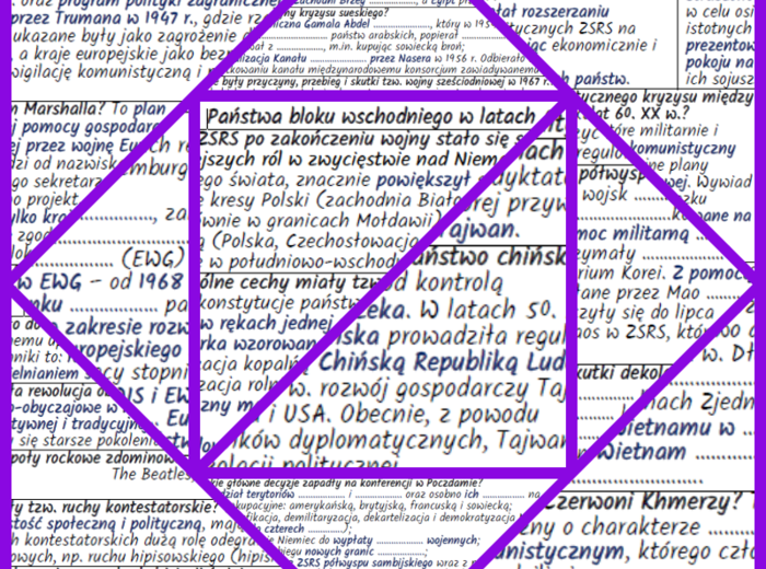 Sytuacja w Europie i na świecie po II wojnie światowej – komplet NOTATEK i KART PRACY