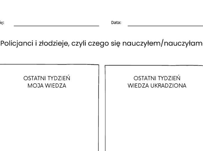Karta pracy: „Policjanci i złodzieje” – ćwiczenie utrwalające wiedzę