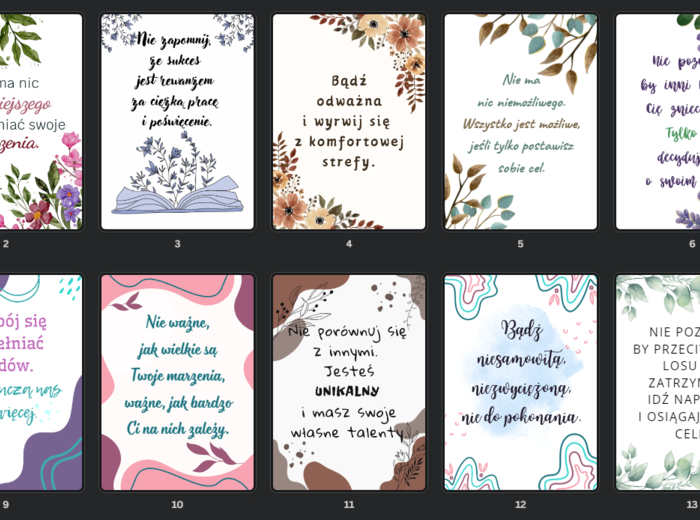 Plakaty z hasłami motywującymi dla uczniów