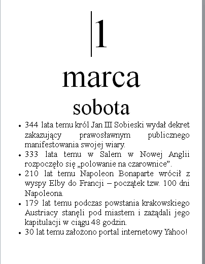 Kalendarz historyczny