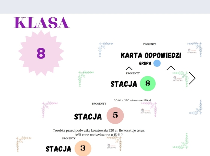 Stacje zadaniowe – procenty