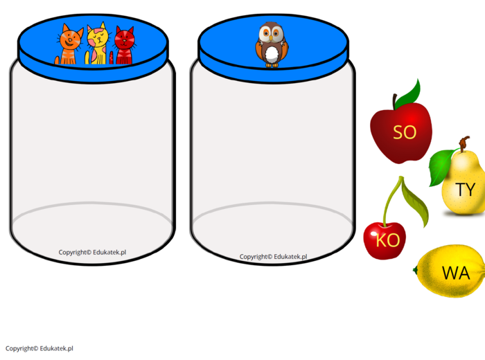 Owocowe sylaby - nauka czytania