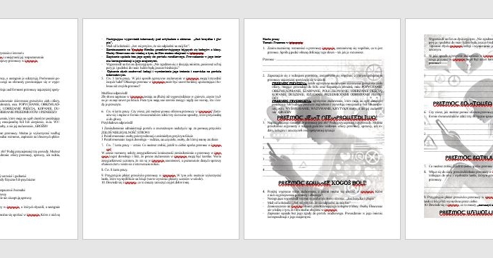 Przemoc w internecie. Scenariusz, karta pracy. Z odpowiedziami.