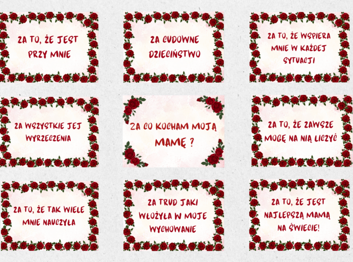 Za co kocham moją mamę? Dekoracja na Dzień Mamy