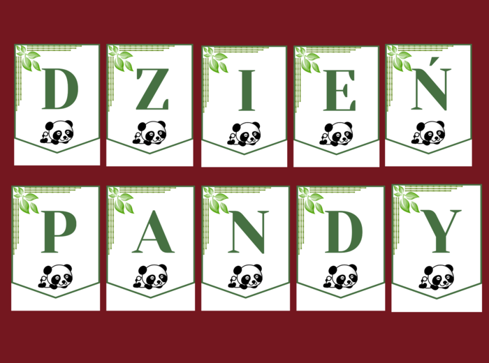 DZIEŃ PANDY – girlanda – napis – gazetka – wersja 1