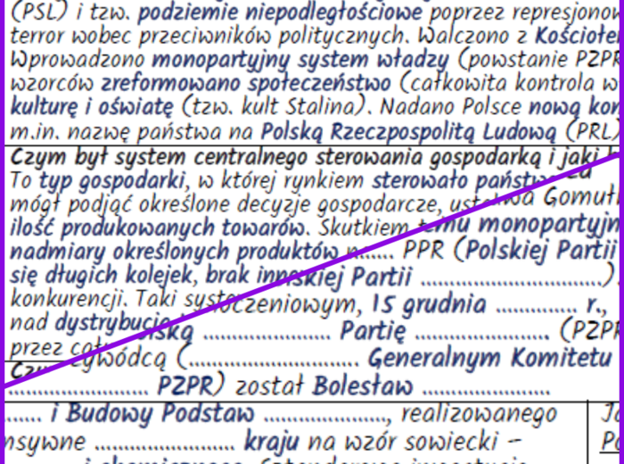 Stalinizm w Polsce. Rządy Bolesława Bieruta - notatki i karta pracy