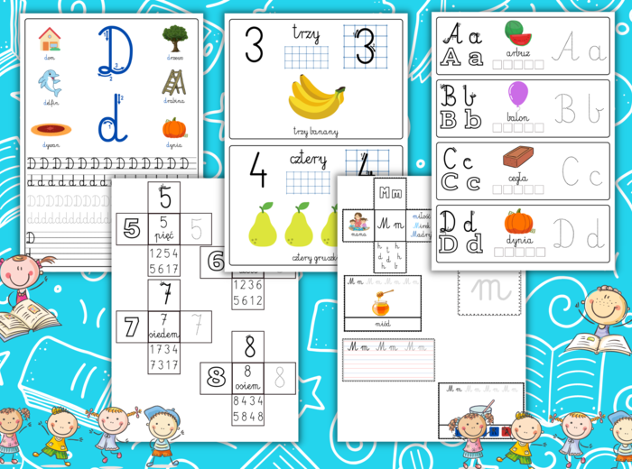 Wklejki - alfabet, liczby.