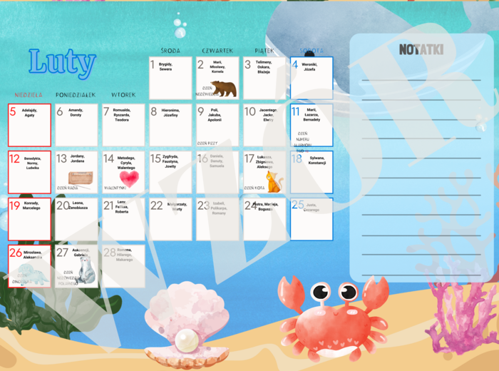 Kalendarz dni nietypowych - 2022/2023 syrenki