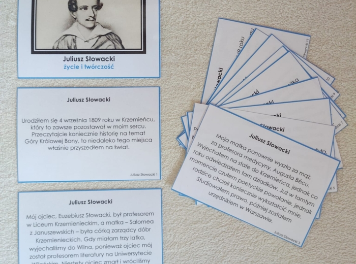 Juliusz Słowacki – biografia – karty Montessori