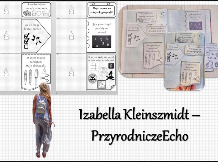 Przedmiotowe zasady oceniania (PZO) z geografii (klasa 6). Interaktywna notatka do wycinania, zginania i wypełniania przez ucznia.
