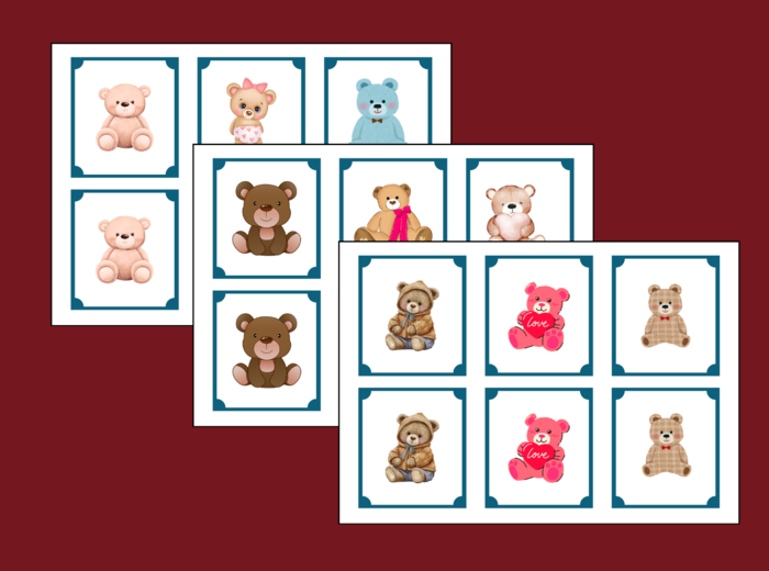 DZIEŃ PLUSZOWEGO MISIA – memory – 36 szt. – biblioteka – świetlica