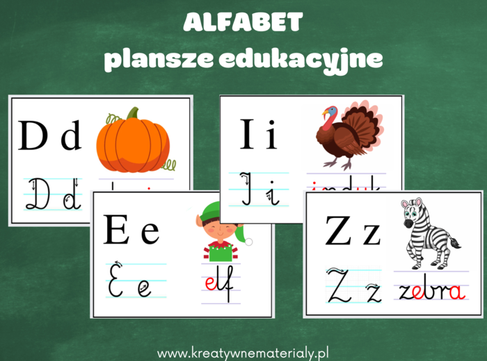 Alfabet - wklejki do zeszytu i plansze