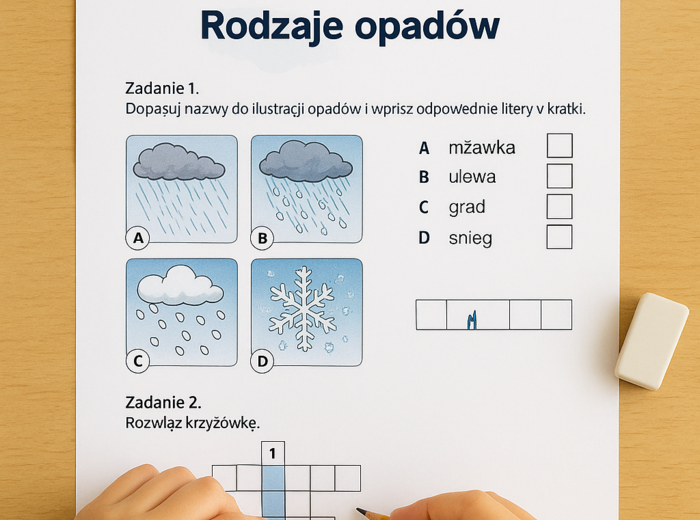 Karta pracy „Rodzaje opadów”