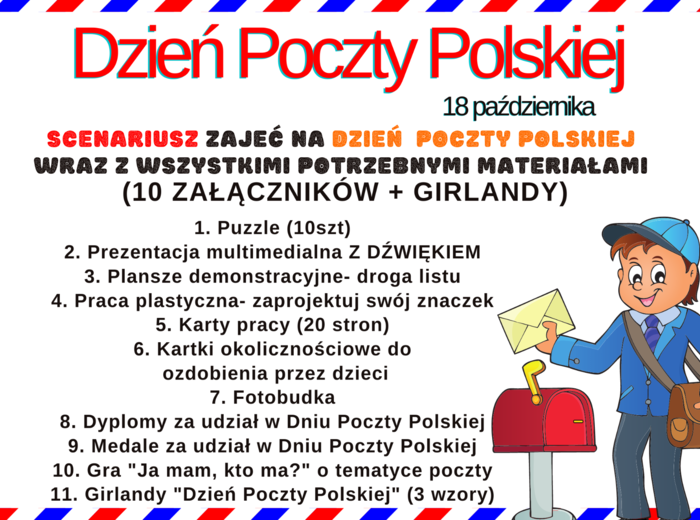 Dzień Poczty Polskiej (Scenariusz zajęć + materiały)