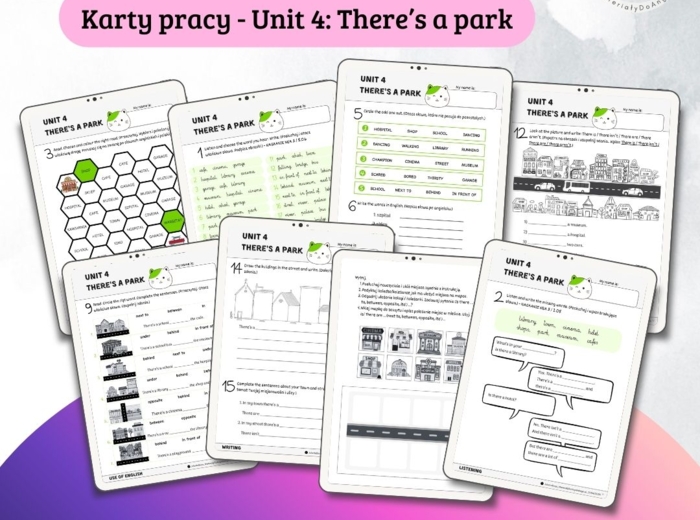New English Adventure 3 – Unit 4: There's a park – Karty pracy dla klasy 3