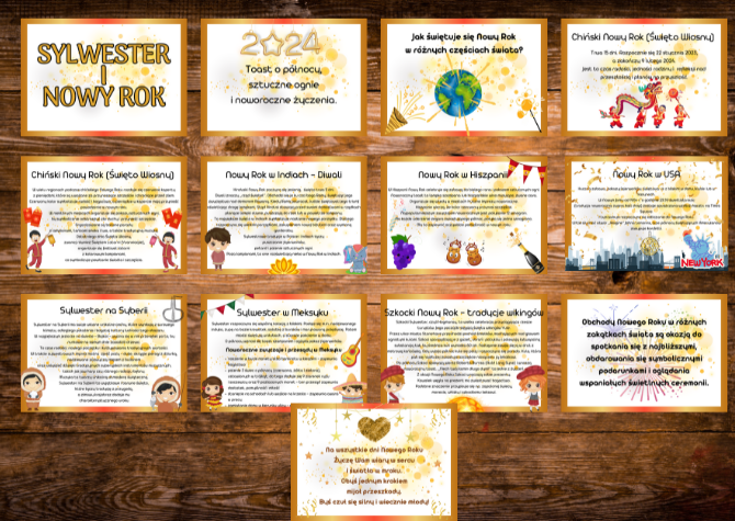 Sylwester i Nowy Rok - tradycje i zwyczaje w innych krajach - gazetka