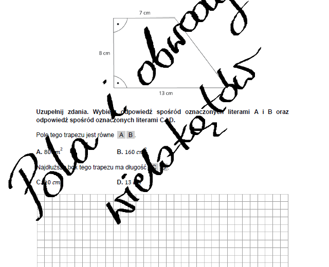 Zadania egzaminacyjne - Pola i obwody wielokątów