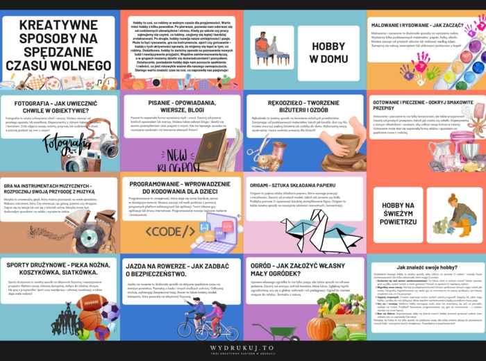 "Kreatywne sposoby na spędzanie czasu wolnego" - gazetka i prezentacja
