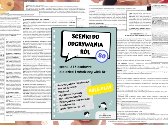 „Scenki do odgrywania ról. 80 role-play dla dzieci i młodzieży w wieku 10+. E-book. Pomoc edukacyjna do druku„ e-book