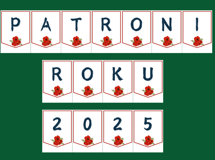 PATRONI ROKU 2025 – girlanda – biblioteka – język polski – wersja 1