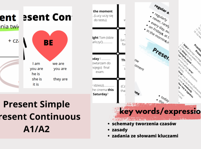Present Simple, Present Continuous, E8, słowa klucze - E8 angielski