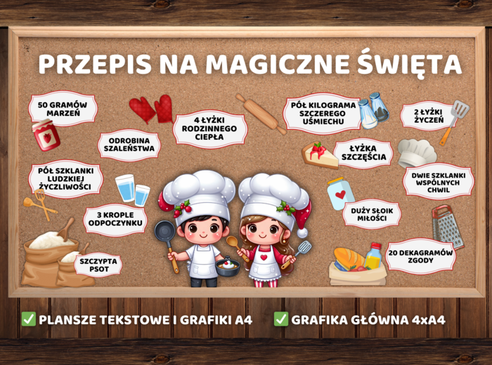 PRZEPIS NA MAGICZNE/UDANE ŚWIĘTA - Gazetka szkolna/przedszkolna