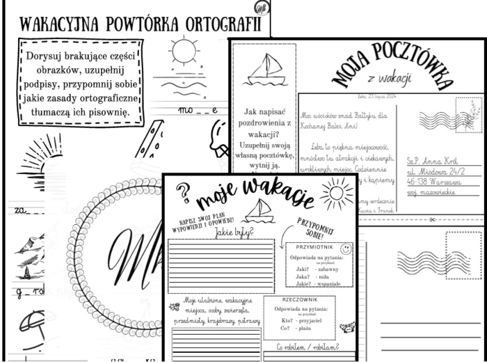 Wakacyjne karty pracy