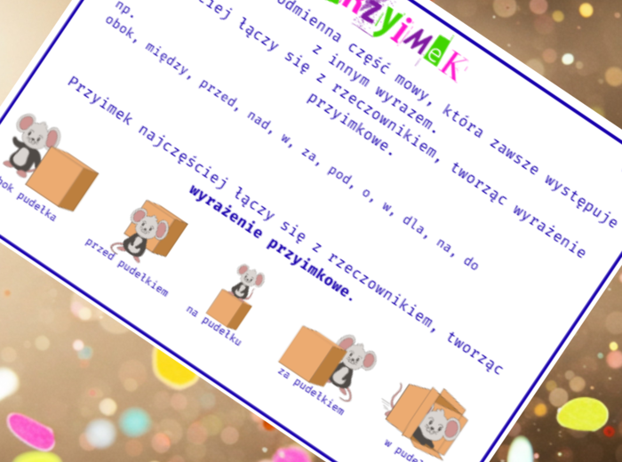 Przyimek - wklejka do zeszytu