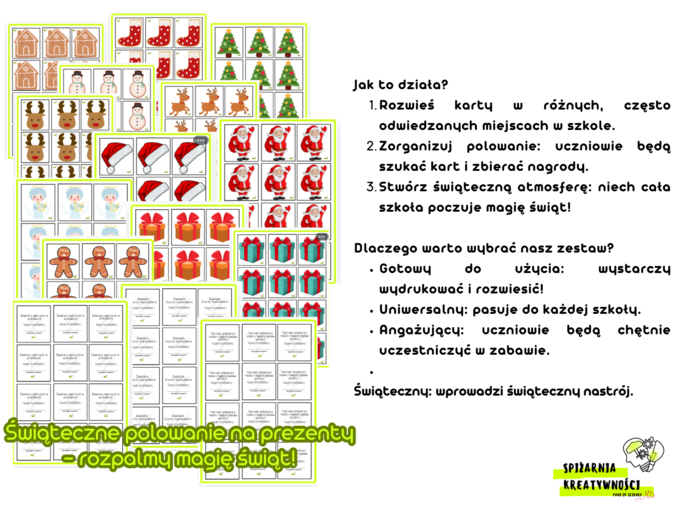 Świąteczne polowanie na prezenty – rozpalmy magię świąt! (samorząd uczniowski / wolontariat)