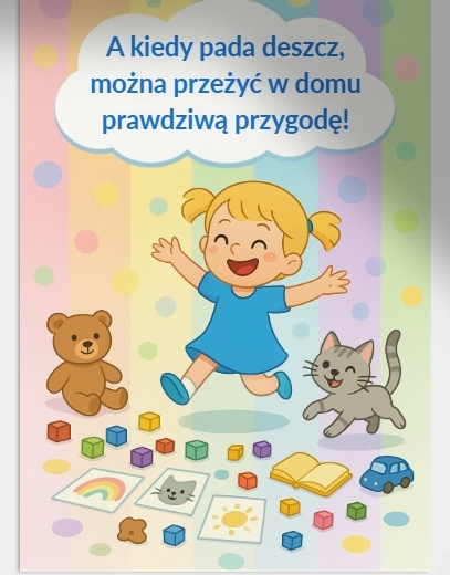 Książeczka obrazkowa "Deszczowy dzień u Kasi"