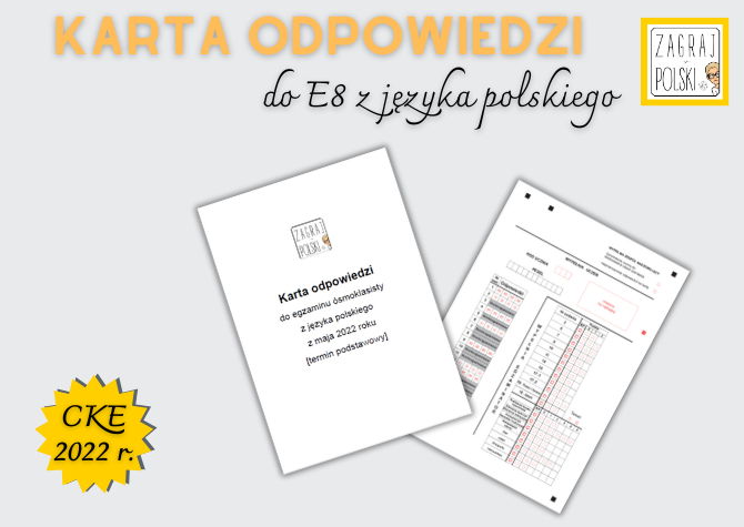 Karta odpowiedzi do egzaminu ósmoklasisty z języka polskiego w 2022 r.