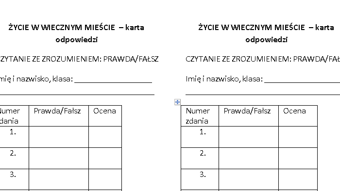 Życie w Wiecznym Mieście - czytanie ze zrozumieniem