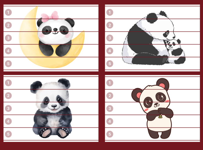 DZIEŃ PANDY – puzzle – biblioteka – świetlica – przedszkole – 12 wersji