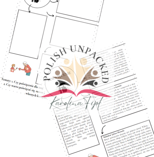 Motyw poświęcenia karta pracy + odpowiedzi egzamin ósmoklasisty