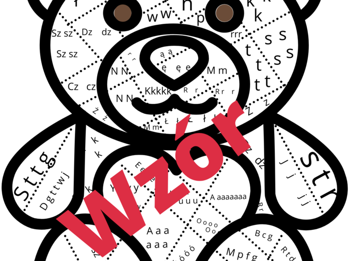 Miś z głoskami - plakat- samogłoski i społgłoski