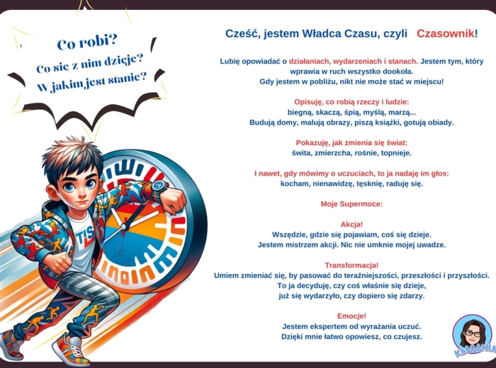 Zestaw kart pracy: Części mowy i ich supermoce. Klasy 3, 4, 5