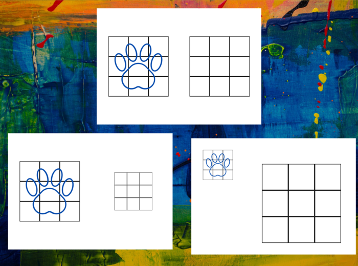 Przerysuj - pomniejsz - powiększ: 9-elementów