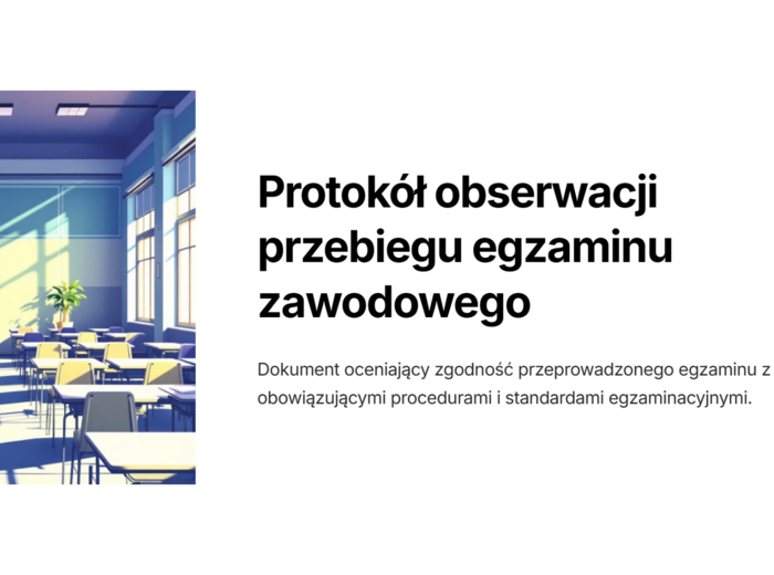 Protokół obserwacji przebiegu egzaminu zawodowego