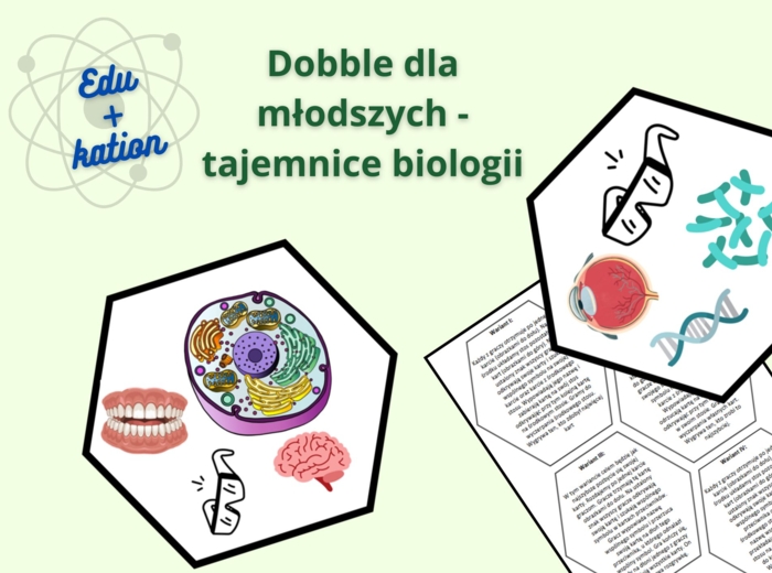 Gra typu dobble -Tajemnice biologii (dla młodszych)
