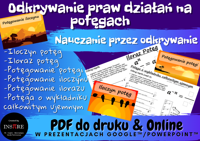 Odkrywanie praw działań na potęgach. Nauczanie przez odkrywanie - Potęgi klasa 7-8