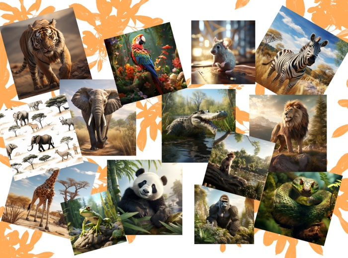 WILD ANIMALS FLASHCARDS KARTY OBRAZKOWE DZIKIE ZWIERZĘTA