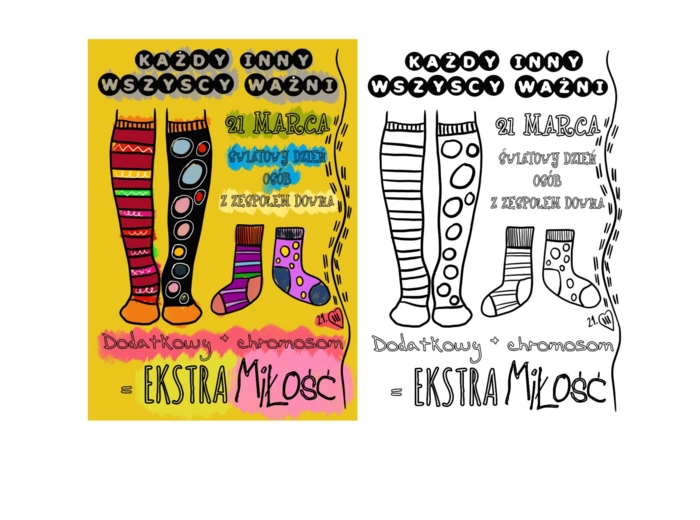 Dzień Osób z Zespołem Downa - plakat kolorowanka xl 9 części